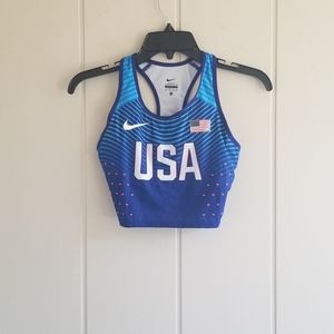 Nike Pro Elite USA Olympic Women Track Crop Top Bra Size  EXTRA Small RA…